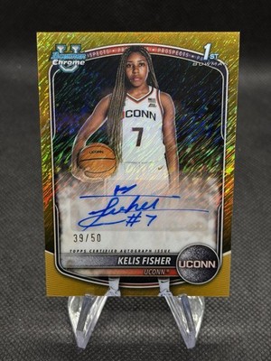 2025-26 Bowman Chrome Kelis Fisher Auto Gold Shimmer Refractor /50 1st Uconn