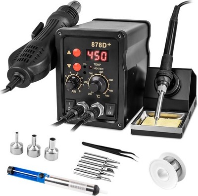 2-in-1 Soldering & Hot Air Rework Station, Dual Control