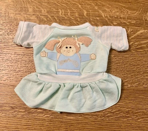 Vintage Cabbage Patch Kids Doll Portrait Dress Rare HTF Mint Green