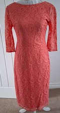 Coral lace dress fully lined