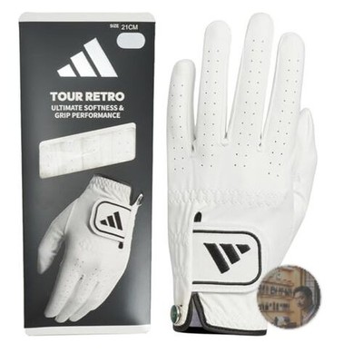 Adidas Golf Tour Retro 24 Glove Synthetic Leather Stretch Fit Sizes 18-26cm New