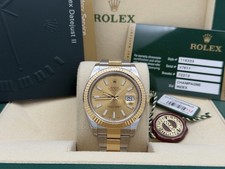 Rolex Datejust II 116333 41mm Champagne Dial 18K Yellow Gold Steel Box Paper 8