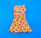 Vintage BARBIE SUN-SHINER PAK DRESS Yellow Red Floral Travel Togethers 1969 EXC