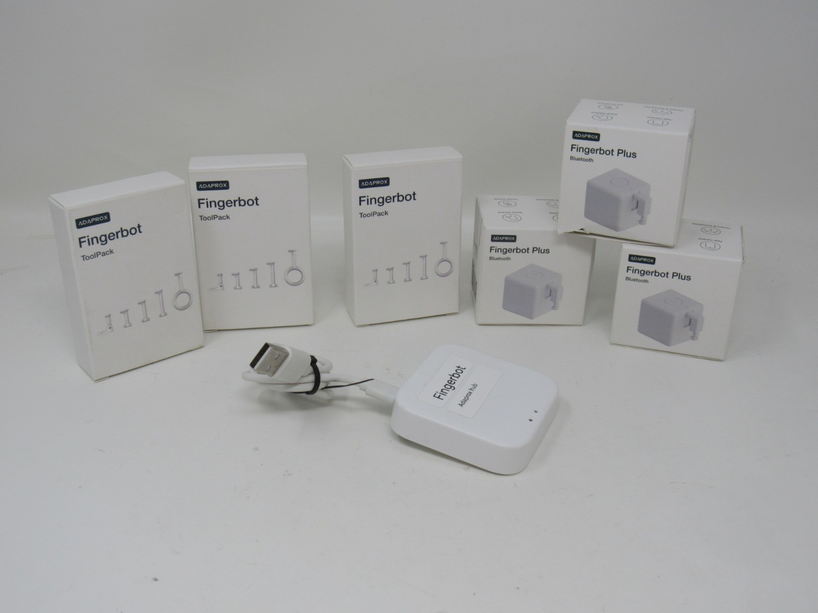 Adaprox Smart Button Fingerbot ToolPack, Hub, and Fingerbot Plus Lot of 7