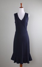 TALBOTS NWT $79 Solid Navy Sleeveless Flounce Hem Tank Dress Size Medium