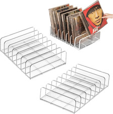 2 Pack Clear Acrylic CD Holder, DVD  Vinyl Record Storage Display Rack, Holds U
