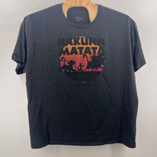 Disney The Lion King Hakuna Matata Graphic T-Shirt Heather Charcoal Mens XL