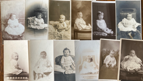 BABIES INFANTS CHILDREN BOYS GIRLS 24 Antique c1915 Real Photograph Post Cards - Picture 2 of 4