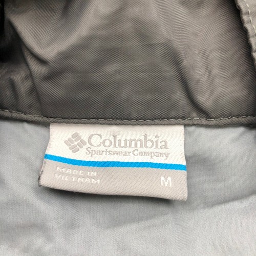 Columbia Sportswear Lined Windbreaker Nylon Jacket Hoodie Men Medium Black Gray - Picture 3 of 11