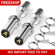 Pair of 16" Olympic Dumbbell Handles Loadable Dumbbell Bars for 2-inch Olympic