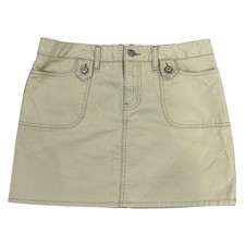 Old Navy Mini Skirt 6 Khaki Tan Ultra Low Waist Cotton Vintage Y2K Utility Retro