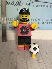 Figura Personalizada Lionel Messi Brick Man - Uniforme Miami | 8” de Alto | Impreso en 3D