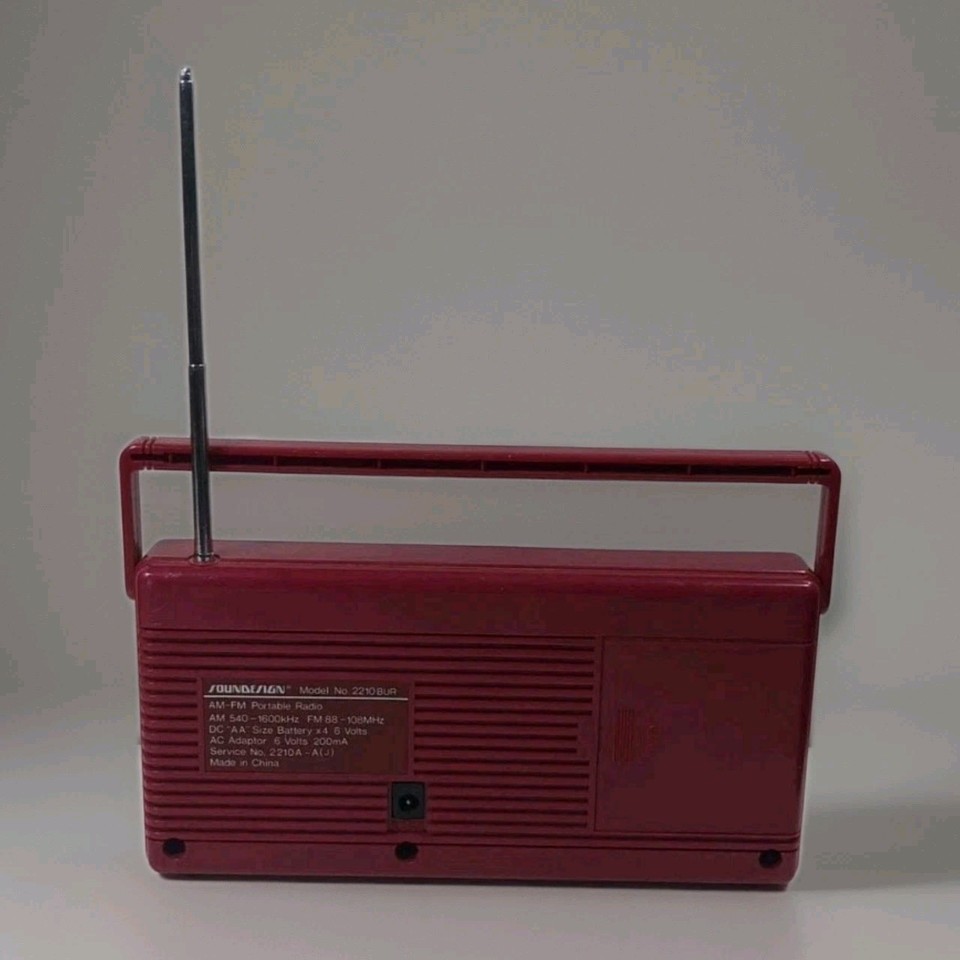 Am Fm Portable Radio Red Sound design Vintage Model 2210 Bur Works | eBay
