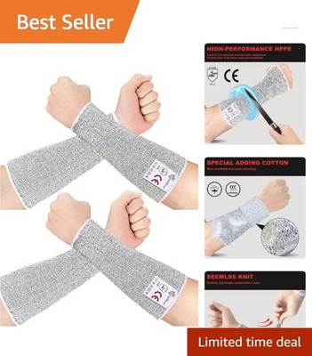 Protective Arm Guards for Sensitive Skin - Durable Cut Resistant Sleeves XL Size