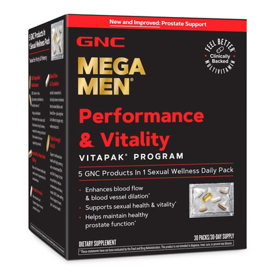 GNC Mega Men Performance & Vitality Vitapak 30 Packs