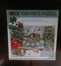 Lang Companies,  Merry Dogs 1000 Piece Luxe Puzzle Art Guide Included NEW SEALED
