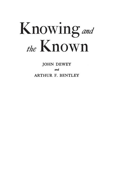 John Dewey | Knowing And The Known | Buch | Englisch (1976) | Gebunden | Praeger-image