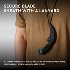 7.5" Military Combat Tactical Karambit Fixed Blade Neck Knife with Sheath Blue — photo 7