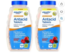 Value Pack 2 x Equate Ultra Strength Tropical Fruit Antacid Chewable Tablets 160