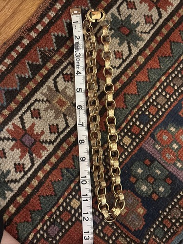Givenchy Vintage klobig schwer Gold Runway selten signiert Halskette 24" ausgefallenes Glied - Bild 9 von 9
