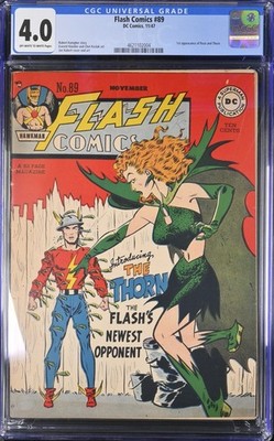 Flash Comics 89 DC Comics 1947 CGC 4.0 Very Good OWW 1st app Rose and Thorn