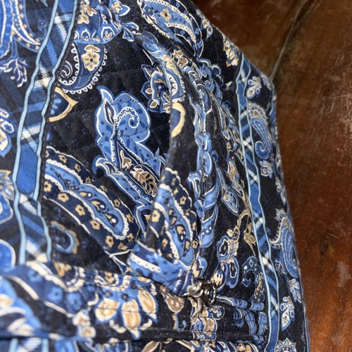 Vera Bradley Windsor blau Medium Schultertasche Handtasche Paisley doppelte Riemen 14x12" - Bild 6 von 9