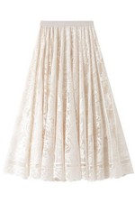 Lace chiffon midi skirt