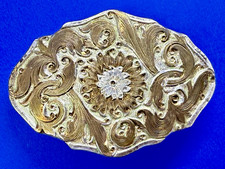 Western Flower Swirl Ornate Two Tone Cowboy Cowgirls Crumrine Belt Buckle