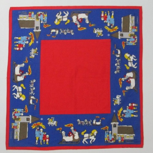 Gamlestadens Swedish Linen Tablecloth Holiday Scenes Lidbeck & Lidbeck 33 x 35