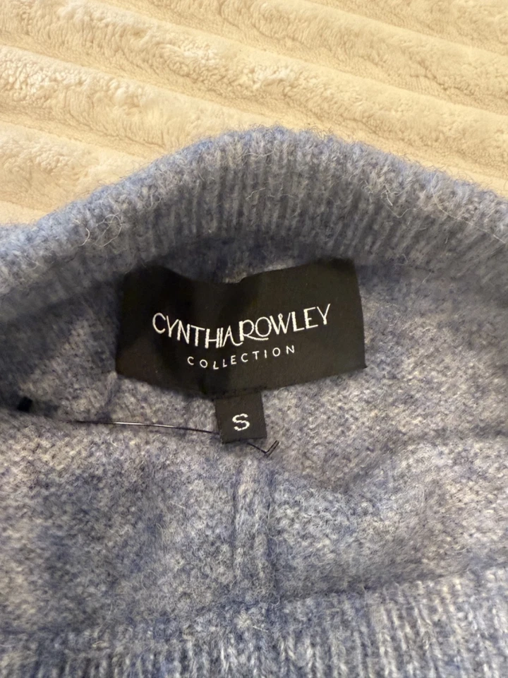 Pantalones cortos de punto de lana CYNTHIA ROWLEY en azul talla S Foto 3 de 3