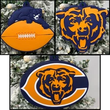 Chicago Bears Christmas Ornaments 3 Piece Set