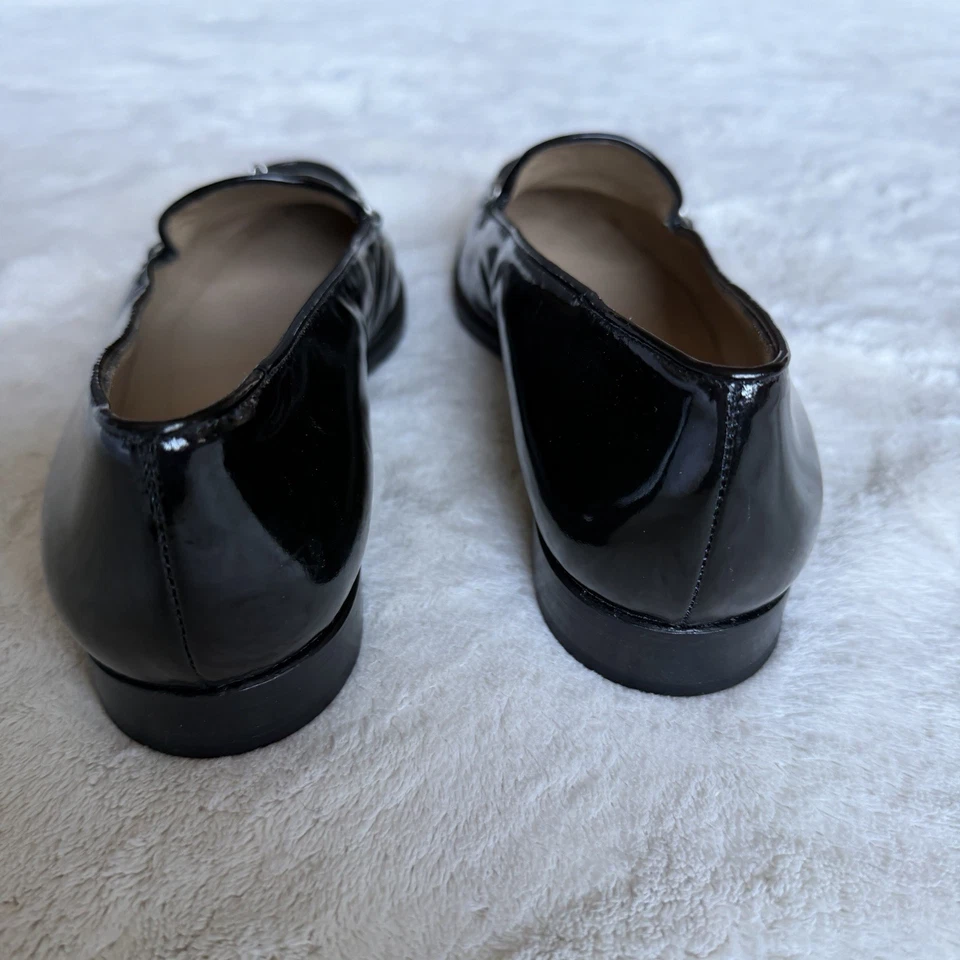 Geniune GUCCI Womens Black Patent Leather Slim Horsebit Loafers Sz 8B - Image 4 of 4
