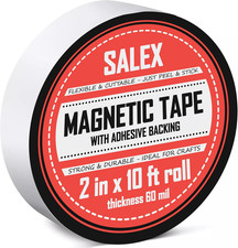 Magnetic Tape with Adhesive Backing 2 Inch Wide - Thick 60 Mil Magnet Tape Roll