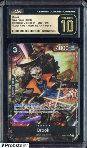 2024 One Piece Memorial Collection #EB01-046 Brook SR Alt Art BGS 10 PRISTINE