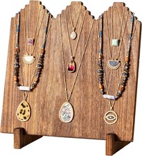 Wooden Necklace Display Stands for Selling, Freestanding Multiple Necklaces