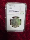 1958 Franklin Half Dollar Silver, NGC MS64
