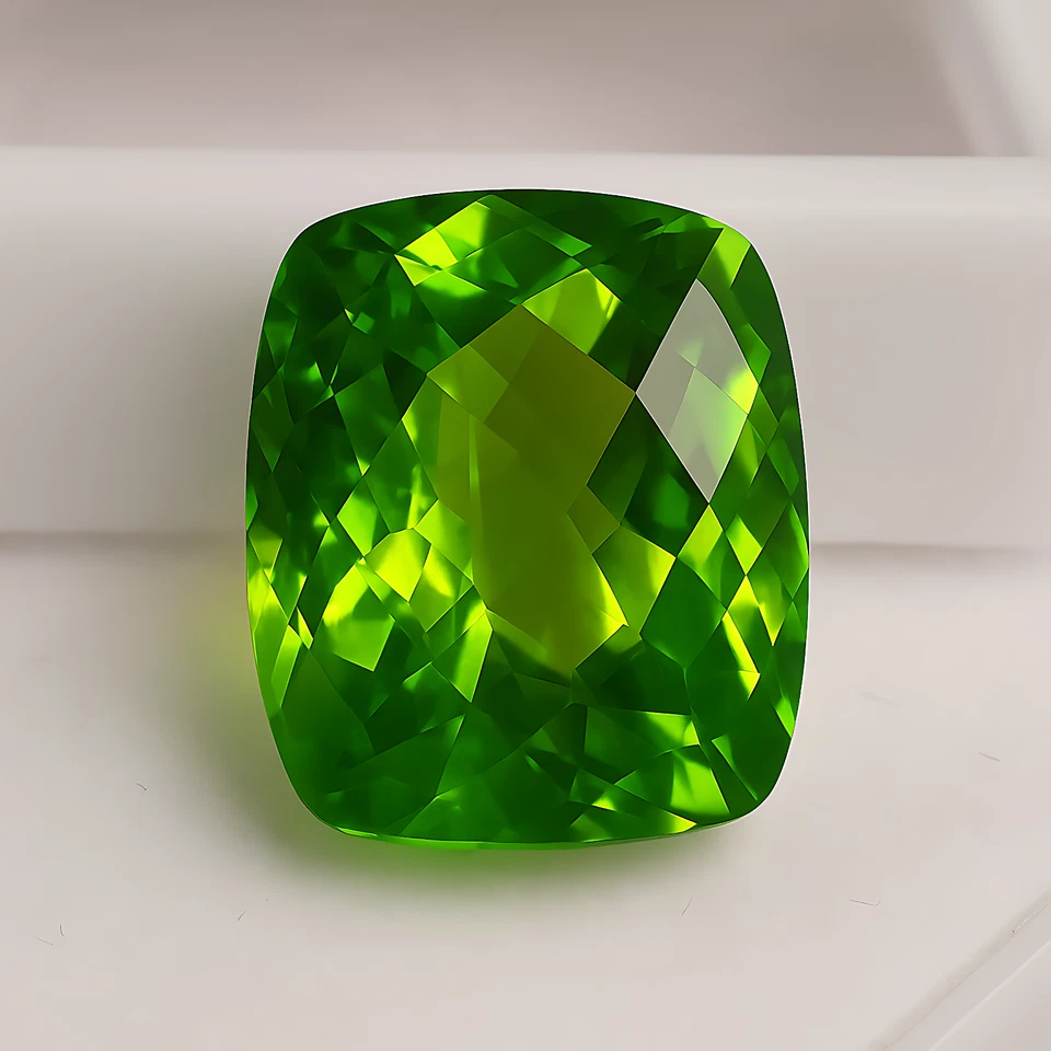 16ct Cushion Checker Peridot, Natural Green Loose Gem for Ring or Pendant Use - Image 4 of 4