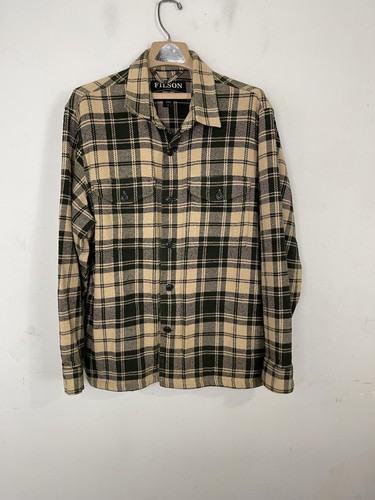 Filson Hemd Herren Large grün kariert Knopfleiste robust Outdoor Workwear Country