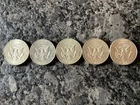 Five 40% Silver Kennedy Halves 1965-69