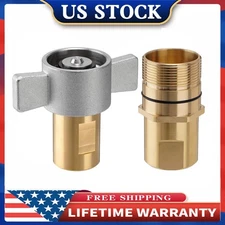 1" NPT Wet-Line Wing Nut Hydraulic Quick Disconnect Coupler / Coupling Set NEW