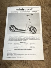 NOS vintage 1980s Mongoose Miniscoot BMX Scooter Owners Manual Assembly