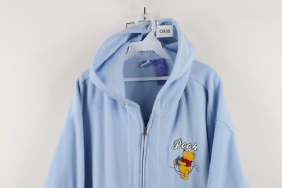 Vtg 90s Disney Womens 3X Winnie the Pooh Fleece Full Zip Hoodie