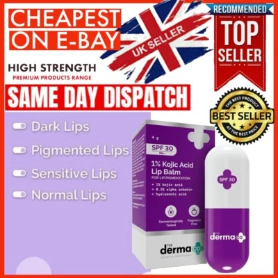 Derma Co 1% Kojic Acid Lip Balm for Dark & Pigmented Lips, SPF 30 4G Brightening