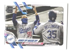 2021 Topps Hands Up! Masks Up! (Mookie Betts / Cody Bellinger) #303