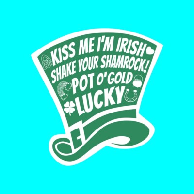 Irland Kobold Mütze Aufbügeln Siebdruck Transfer Lucky Irish Kleeblatt Liebe