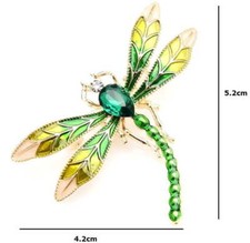 Spilla con ciondolo a forma di libellula, con strass, spilla a forma di libellula, gioiello a forma di libellula, spilla a forma di animale, in lega