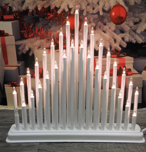 33 Pipe Light Candle Bridge With Clear Light Arch Christmas Window Decoration - Picture 2 of 15