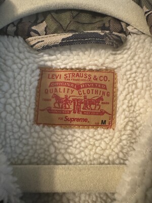Supreme x Levi's Bark Camo Sherpa Trucker Jacket 2013 - Size M | eBay