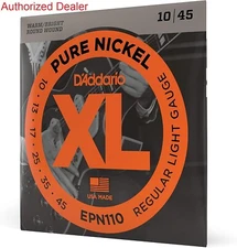 EPN110 Pure Nickel Electric Guitar Strings  D'Addario 10-45 Light