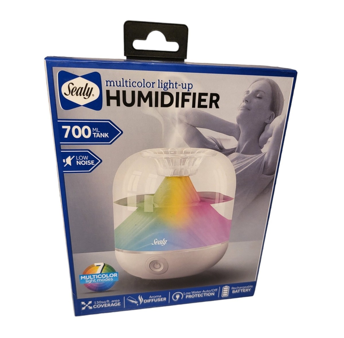 Sealy Multicolor Light-up Humidifier 700ml Tank Rechargeable